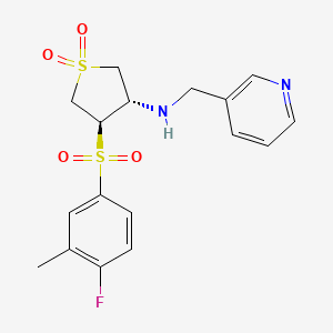 molecular formula C17H19FN2O4S2 B7833461 {(3S,4R)-4-[(4-fluoro-3-methylphenyl)sulfonyl]-1,1-dioxidotetrahydro-3-thienyl}(pyridin-3-ylmethyl)amine 