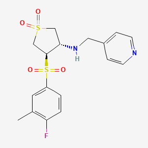 molecular formula C17H19FN2O4S2 B7833464 {(3S,4R)-4-[(4-fluoro-3-methylphenyl)sulfonyl]-1,1-dioxidotetrahydro-3-thienyl}(pyridin-4-ylmethyl)amine 