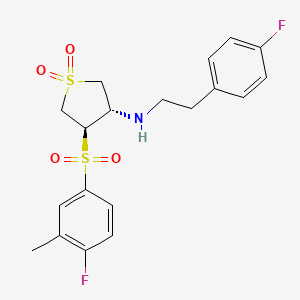 molecular formula C19H21F2NO4S2 B7833477 {(3S,4R)-4-[(4-fluoro-3-methylphenyl)sulfonyl]-1,1-dioxidotetrahydro-3-thienyl}[2-(4-fluorophenyl)ethyl]amine 