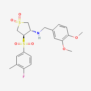 molecular formula C20H24FNO6S2 B7833498 (3S,4R)-N-(3,4-dimethoxybenzyl)-4-[(4-fluoro-3-methylphenyl)sulfonyl]tetrahydrothiophen-3-amine 1,1-dioxide 
