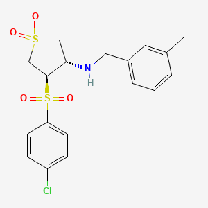 {(3S,4R)-4-[(4-chlorophenyl)sulfonyl]-1,1-dioxidotetrahydro-3-thienyl}(3-methylbenzyl)amine