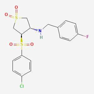 molecular formula C17H17ClFNO4S2 B7833511 {(3S,4R)-4-[(4-chlorophenyl)sulfonyl]-1,1-dioxidotetrahydro-3-thienyl}(4-fluorobenzyl)amine 