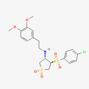 molecular formula C20H24ClNO6S2 B7833524 {(3S,4R)-4-[(4-chlorophenyl)sulfonyl]-1,1-dioxidotetrahydro-3-thienyl}[2-(3,4-dimethoxyphenyl)ethyl]amine 