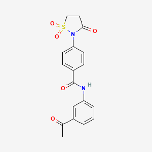 N-(3-ACETYLPHENYL)-4-(1,1-DIOXIDO-3-OXO-2-ISOTHIAZOLIDINYL)BENZAMIDE