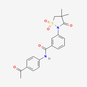 N-(4-acetylphenyl)-3-(4,4-dimethyl-1,1-dioxido-3-oxoisothiazolidin-2-yl)benzamide