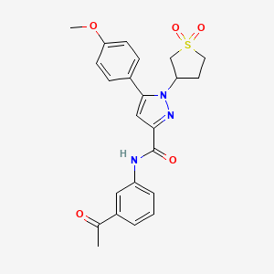 molecular formula C23H23N3O5S B7833608 N-(3-acetylphenyl)-1-(1,1-dioxidotetrahydro-3-thienyl)-5-(4-methoxyphenyl)-1H-pyrazole-3-carboxamide 