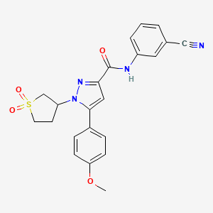 molecular formula C22H20N4O4S B7833621 N-(3-cyanophenyl)-1-(1,1-dioxidotetrahydro-3-thienyl)-5-(4-methoxyphenyl)-1H-pyrazole-3-carboxamide 