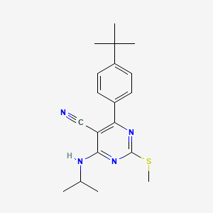 molecular formula C19H24N4S B7833651 4-(4-Tert-butylphenyl)-6-(isopropylamino)-2-(methylthio)pyrimidine-5-carbonitrile 