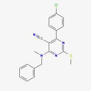 molecular formula C20H17ClN4S B7833693 4-[Benzyl(methyl)amino]-6-(4-chlorophenyl)-2-(methylthio)pyrimidine-5-carbonitrile 