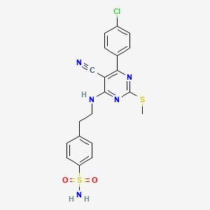 molecular formula C20H18ClN5O2S2 B7833709 4-(2-{[6-(4-Chlorophenyl)-5-cyano-2-(methylthio)pyrimidin-4-yl]amino}ethyl)benzenesulfonamide 