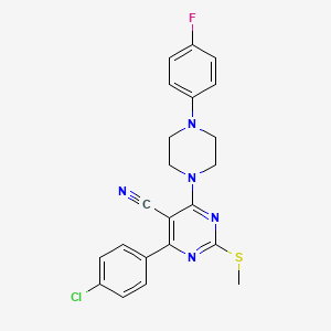4-(4-Chlorophenyl)-6-[4-(4-fluorophenyl)piperazin-1-yl]-2-(methylthio)pyrimidine-5-carbonitrile