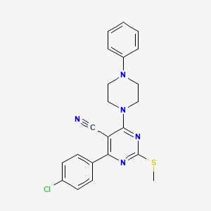 molecular formula C22H20ClN5S B7833742 4-(4-CHLOROPHENYL)-2-(METHYLSULFANYL)-6-(4-PHENYLPIPERAZIN-1-YL)PYRIMIDINE-5-CARBONITRILE 