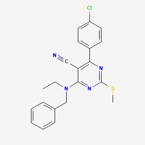 molecular formula C21H19ClN4S B7833753 4-[Benzyl(ethyl)amino]-6-(4-chlorophenyl)-2-(methylthio)pyrimidine-5-carbonitrile 