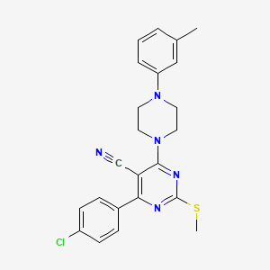 4-(4-Chlorophenyl)-6-[4-(3-methylphenyl)piperazin-1-yl]-2-(methylthio)pyrimidine-5-carbonitrile