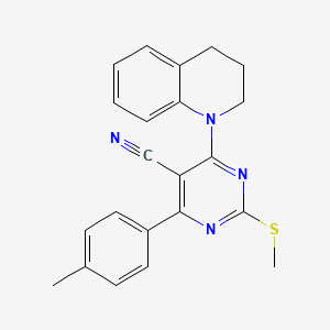 molecular formula C22H20N4S B7833780 4-(3,4-dihydroquinolin-1(2H)-yl)-6-(4-methylphenyl)-2-(methylthio)pyrimidine-5-carbonitrile 