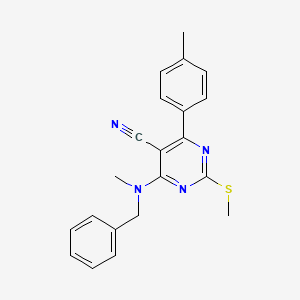 molecular formula C21H20N4S B7833787 4-[Benzyl(methyl)amino]-6-(4-methylphenyl)-2-(methylthio)pyrimidine-5-carbonitrile 