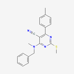 4-[BENZYL(METHYL)AMINO]-6-(4-METHYLPHENYL)-2-(METHYLSULFANYL)PYRIMIDINE-5-CARBONITRILE