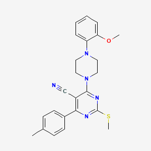 molecular formula C24H25N5OS B7833817 4-[4-(2-Methoxyphenyl)piperazin-1-yl]-6-(4-methylphenyl)-2-(methylthio)pyrimidine-5-carbonitrile 