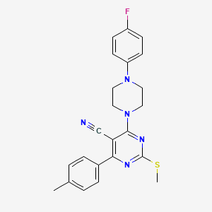 molecular formula C23H22FN5S B7833825 4-[4-(4-Fluorophenyl)piperazin-1-yl]-6-(4-methylphenyl)-2-(methylthio)pyrimidine-5-carbonitrile 