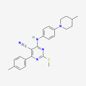 molecular formula C25H27N5S B7833852 4-(4-Methylphenyl)-6-{[4-(4-methylpiperidin-1-yl)phenyl]amino}-2-(methylthio)pyrimidine-5-carbonitrile 