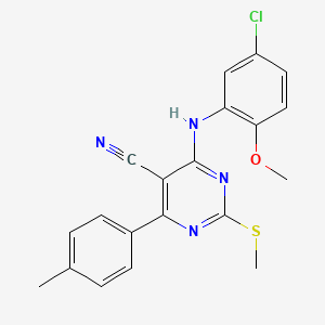 molecular formula C20H17ClN4OS B7833905 4-[(5-Chloro-2-methoxyphenyl)amino]-6-(4-methylphenyl)-2-(methylthio)pyrimidine-5-carbonitrile 