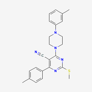 4-(4-Methylphenyl)-6-[4-(3-methylphenyl)piperazin-1-yl]-2-(methylthio)pyrimidine-5-carbonitrile