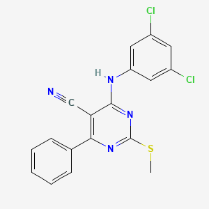 4-[(3,5-Dichlorophenyl)amino]-2-(methylthio)-6-phenylpyrimidine-5-carbonitrile