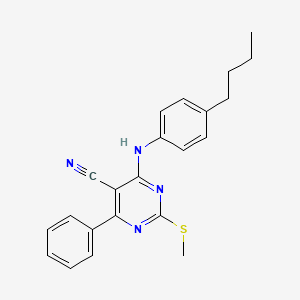molecular formula C22H22N4S B7833934 4-[(4-Butylphenyl)amino]-2-(methylthio)-6-phenylpyrimidine-5-carbonitrile 