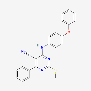 molecular formula C24H18N4OS B7833942 2-(Methylthio)-4-[(4-phenoxyphenyl)amino]-6-phenylpyrimidine-5-carbonitrile 