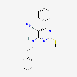 4-[(2-Cyclohex-1-en-1-ylethyl)amino]-2-(methylthio)-6-phenylpyrimidine-5-carbonitrile