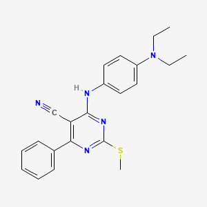 4-{[4-(DIETHYLAMINO)PHENYL]AMINO}-2-(METHYLSULFANYL)-6-PHENYLPYRIMIDINE-5-CARBONITRILE