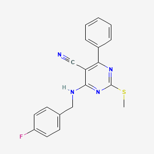 4-[(4-Fluorobenzyl)amino]-2-(methylthio)-6-phenylpyrimidine-5-carbonitrile