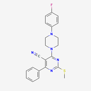 molecular formula C22H20FN5S B7833976 4-[4-(4-Fluorophenyl)piperazin-1-yl]-2-(methylthio)-6-phenylpyrimidine-5-carbonitrile 