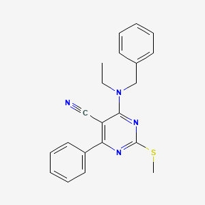molecular formula C21H20N4S B7834013 4-[Benzyl(ethyl)amino]-2-(methylthio)-6-phenylpyrimidine-5-carbonitrile 