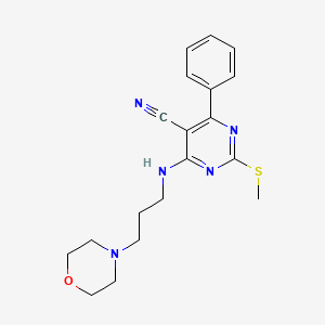 2-(Methylthio)-4-[(3-morpholin-4-ylpropyl)amino]-6-phenylpyrimidine-5-carbonitrile