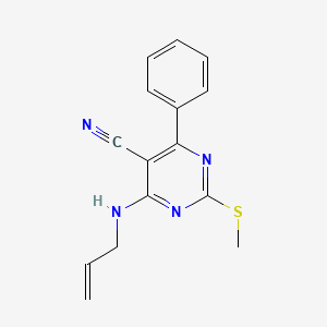 molecular formula C15H14N4S B7834032 4-(Allylamino)-2-(methylthio)-6-phenylpyrimidine-5-carbonitrile 