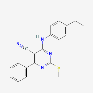 4-[(4-Isopropylphenyl)amino]-2-(methylthio)-6-phenylpyrimidine-5-carbonitrile