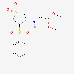 molecular formula C15H23NO6S2 B7834207 (2,2-dimethoxyethyl){(3S,4R)-4-[(4-methylphenyl)sulfonyl]-1,1-dioxidotetrahydro-3-thienyl}amine 