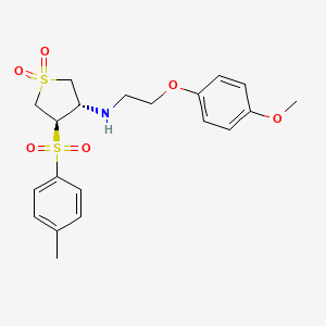 molecular formula C20H25NO6S2 B7834211 [2-(4-methoxyphenoxy)ethyl]{(3S,4R)-4-[(4-methylphenyl)sulfonyl]-1,1-dioxidotetrahydro-3-thienyl}amine 