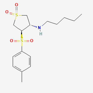 molecular formula C16H25NO4S2 B7834225 {(3S,4R)-4-[(4-methylphenyl)sulfonyl]-1,1-dioxidotetrahydro-3-thienyl}pentylamine 
