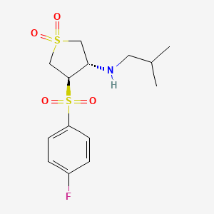 molecular formula C14H20FNO4S2 B7834240 {(3S,4R)-4-[(4-fluorophenyl)sulfonyl]-1,1-dioxidotetrahydro-3-thienyl}isobutylamine 