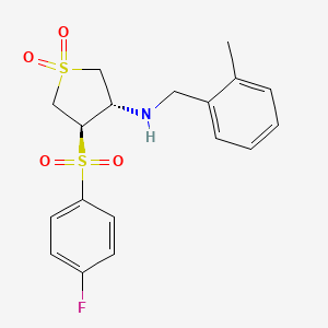 molecular formula C18H20FNO4S2 B7834261 {(3S,4R)-4-[(4-fluorophenyl)sulfonyl]-1,1-dioxidotetrahydro-3-thienyl}(2-methylbenzyl)amine 