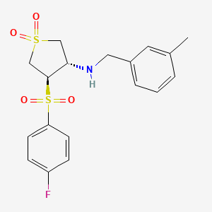 molecular formula C18H20FNO4S2 B7834265 {(3S,4R)-4-[(4-fluorophenyl)sulfonyl]-1,1-dioxidotetrahydro-3-thienyl}(3-methylbenzyl)amine 