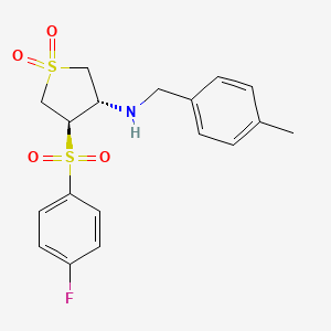 {(3S,4R)-4-[(4-fluorophenyl)sulfonyl]-1,1-dioxidotetrahydro-3-thienyl}(4-methylbenzyl)amine