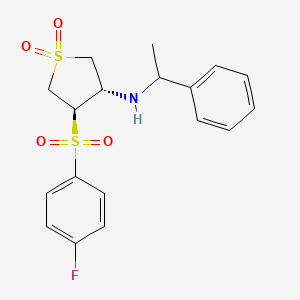 molecular formula C18H20FNO4S2 B7834272 {(3S,4R)-4-[(4-fluorophenyl)sulfonyl]-1,1-dioxidotetrahydro-3-thienyl}(1-phenylethyl)amine 
