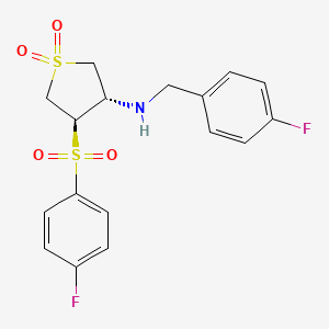molecular formula C17H17F2NO4S2 B7834282 (3S,4R)-N-(4-fluorobenzyl)-4-[(4-fluorophenyl)sulfonyl]tetrahydrothiophen-3-amine 1,1-dioxide 