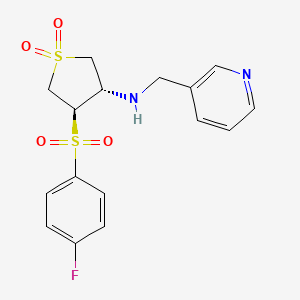 molecular formula C16H17FN2O4S2 B7834320 {(3S,4R)-4-[(4-fluorophenyl)sulfonyl]-1,1-dioxidotetrahydro-3-thienyl}(pyridin-3-ylmethyl)amine 