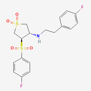 molecular formula C18H19F2NO4S2 B7834331 [2-(4-fluorophenyl)ethyl]{(3S,4R)-4-[(4-fluorophenyl)sulfonyl]-1,1-dioxidotetrahydro-3-thienyl}amine 