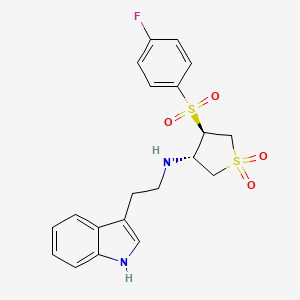 molecular formula C20H21FN2O4S2 B7834359 {(3S,4R)-4-[(4-fluorophenyl)sulfonyl]-1,1-dioxidotetrahydro-3-thienyl}[2-(1H-indol-3-yl)ethyl]amine 