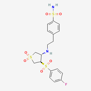 4-[2-({(3S,4R)-4-[(4-fluorophenyl)sulfonyl]-1,1-dioxidotetrahydro-3-thienyl}amino)ethyl]benzenesulfonamide